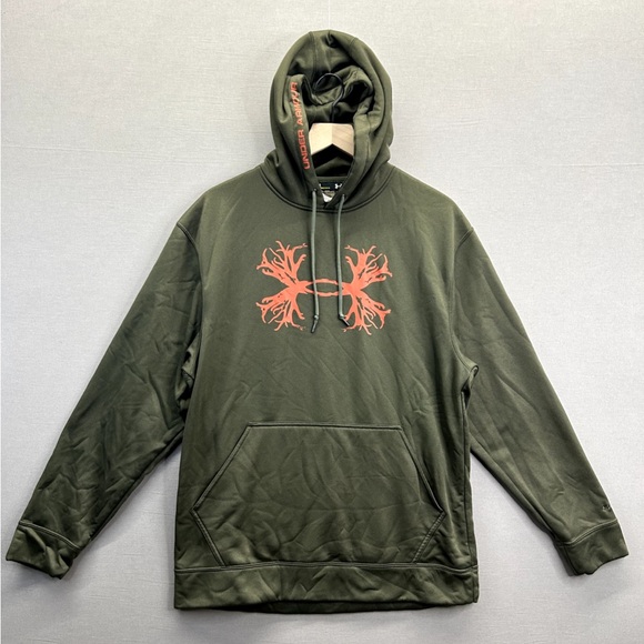 Under Armour Other - Under Armour Dark Army Green and Orange Graphic Hoodie